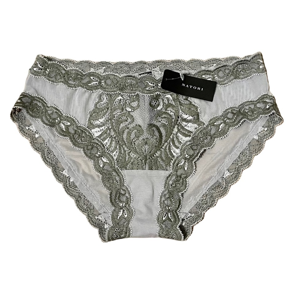 NWT Natori Sheer Lace Underwear, Grey, Size S